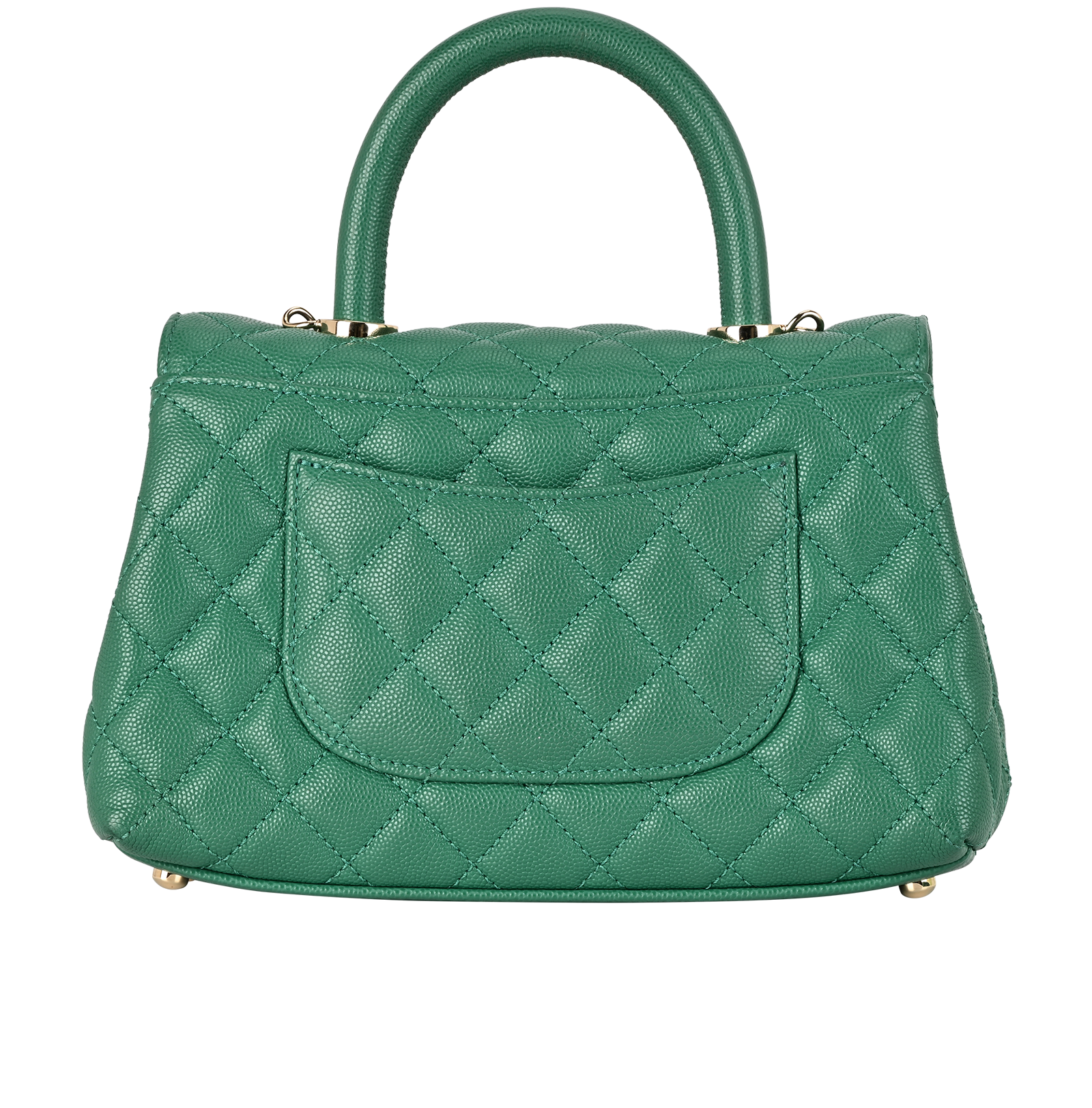 Coco Top Handle, &pound;3,600, Handbags, Green, Caviar Leather, Back view